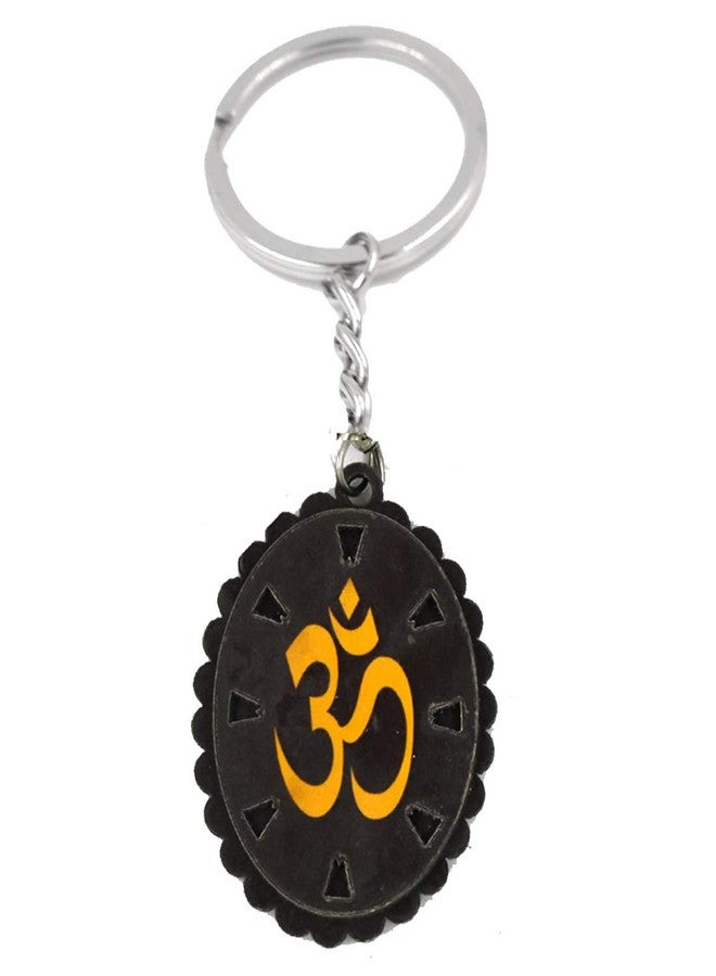 AFH Lord Om Shiva Spiritual Red Wooden Key Chain for Unisex - Image 2
